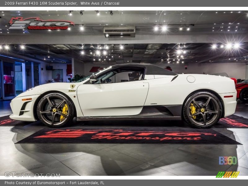 White Avus / Charcoal 2009 Ferrari F430 16M Scuderia Spider
