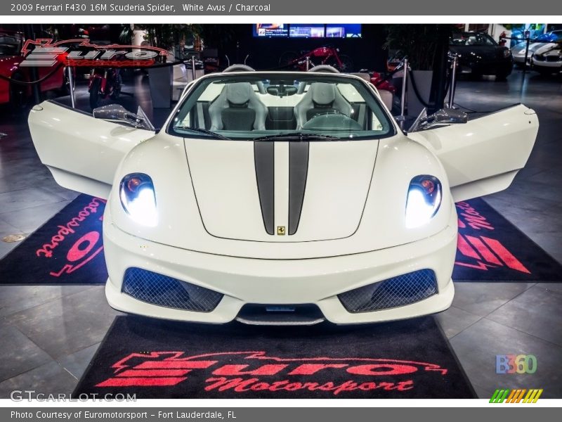 White Avus / Charcoal 2009 Ferrari F430 16M Scuderia Spider