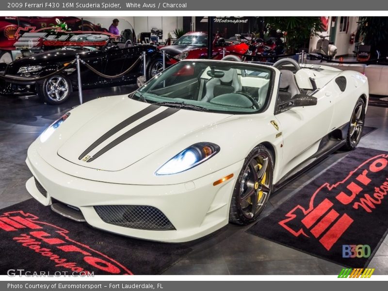 White Avus / Charcoal 2009 Ferrari F430 16M Scuderia Spider