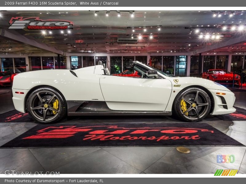 White Avus / Charcoal 2009 Ferrari F430 16M Scuderia Spider