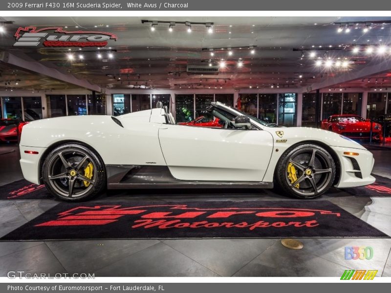 White Avus / Charcoal 2009 Ferrari F430 16M Scuderia Spider