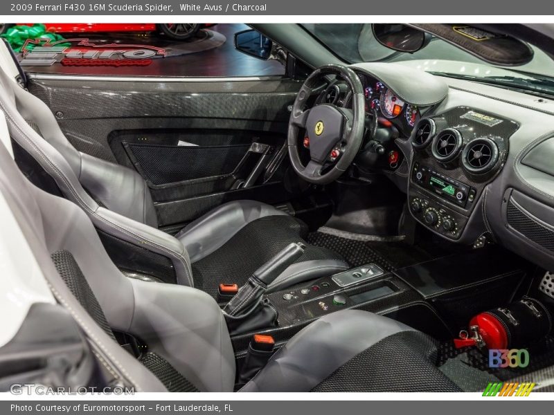 White Avus / Charcoal 2009 Ferrari F430 16M Scuderia Spider