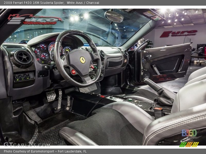 White Avus / Charcoal 2009 Ferrari F430 16M Scuderia Spider