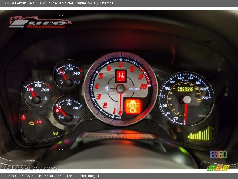 White Avus / Charcoal 2009 Ferrari F430 16M Scuderia Spider