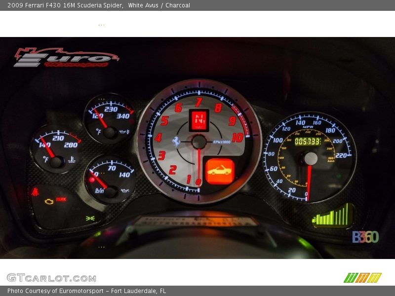 White Avus / Charcoal 2009 Ferrari F430 16M Scuderia Spider