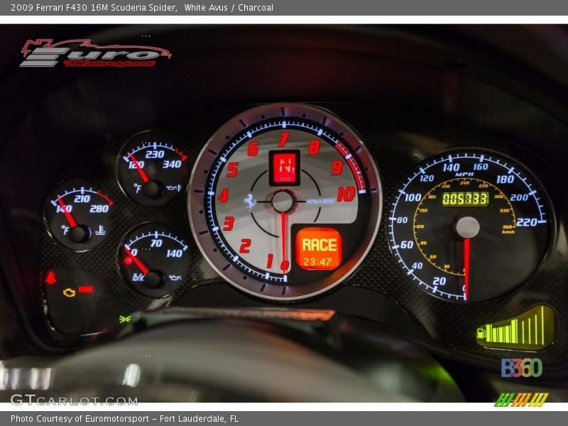 White Avus / Charcoal 2009 Ferrari F430 16M Scuderia Spider