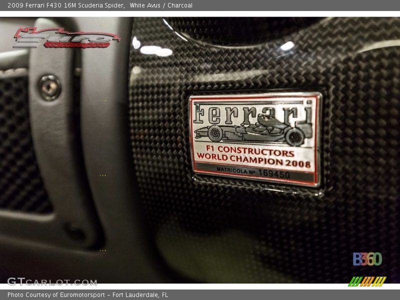 White Avus / Charcoal 2009 Ferrari F430 16M Scuderia Spider