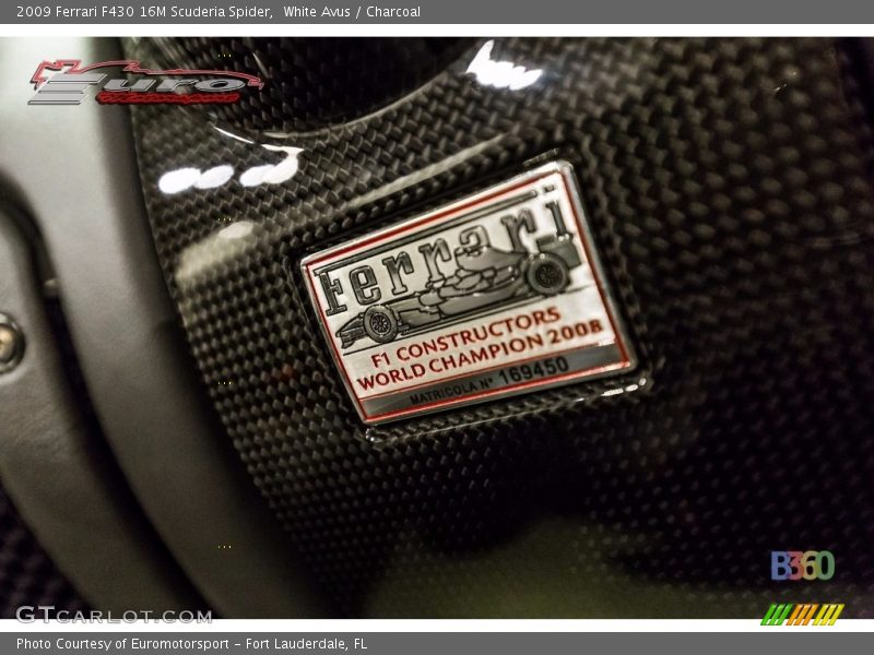 White Avus / Charcoal 2009 Ferrari F430 16M Scuderia Spider