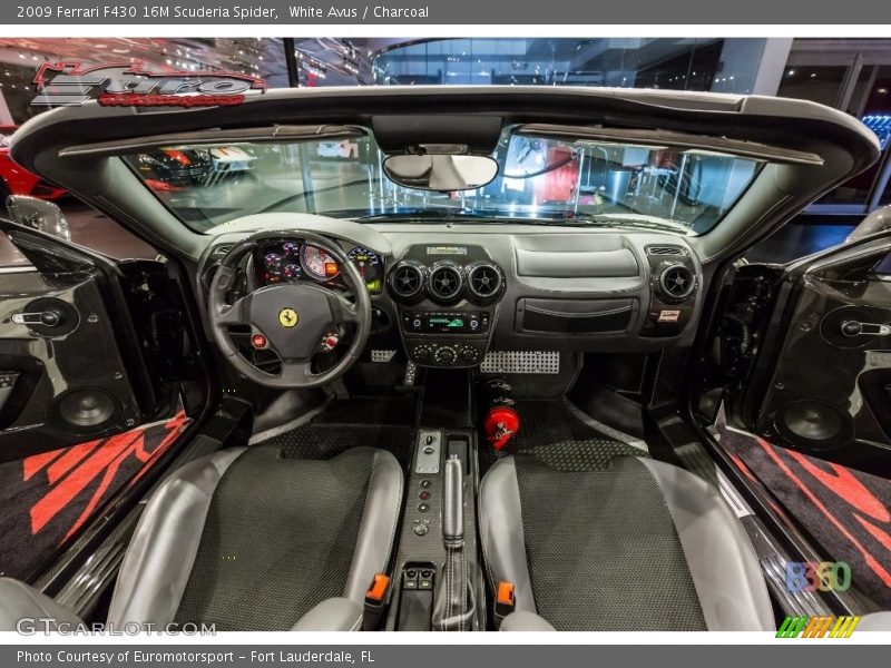 White Avus / Charcoal 2009 Ferrari F430 16M Scuderia Spider