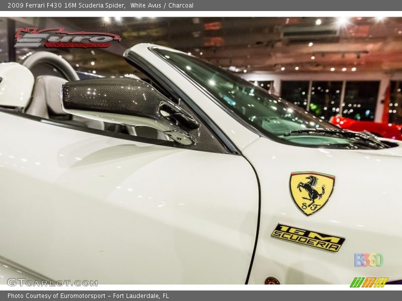 White Avus / Charcoal 2009 Ferrari F430 16M Scuderia Spider