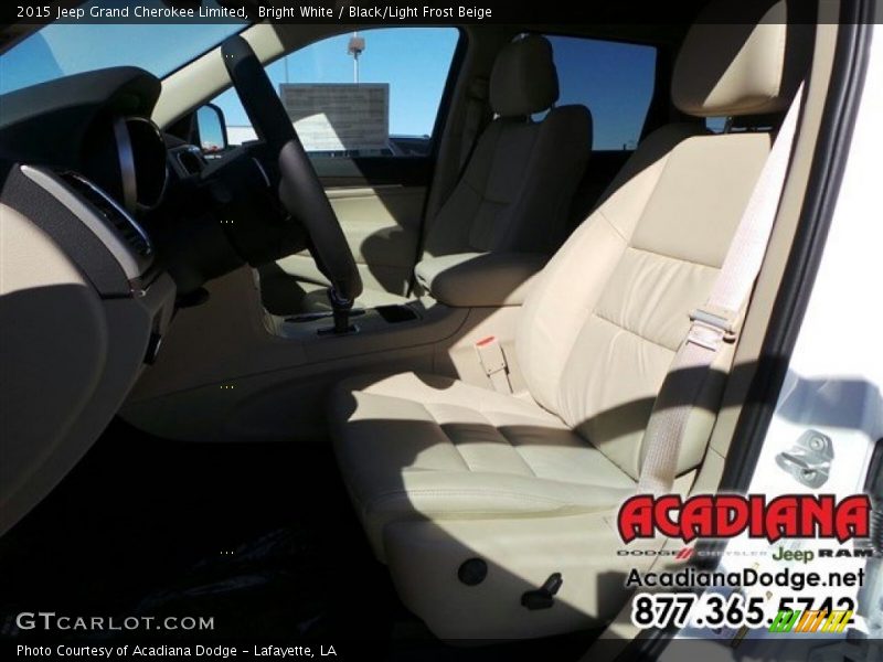 Bright White / Black/Light Frost Beige 2015 Jeep Grand Cherokee Limited