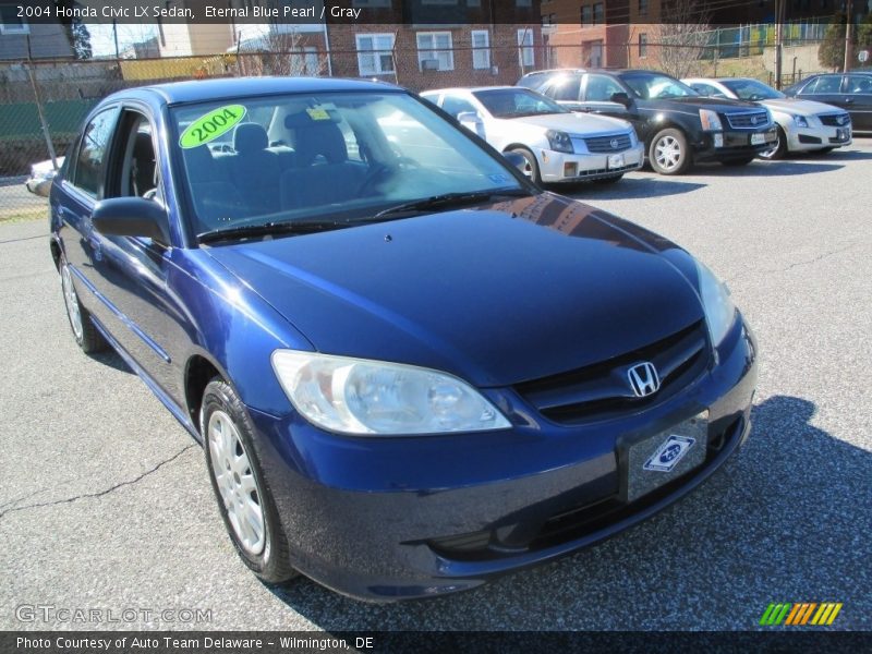 Eternal Blue Pearl / Gray 2004 Honda Civic LX Sedan