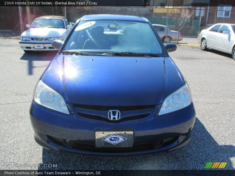 Eternal Blue Pearl / Gray 2004 Honda Civic LX Sedan
