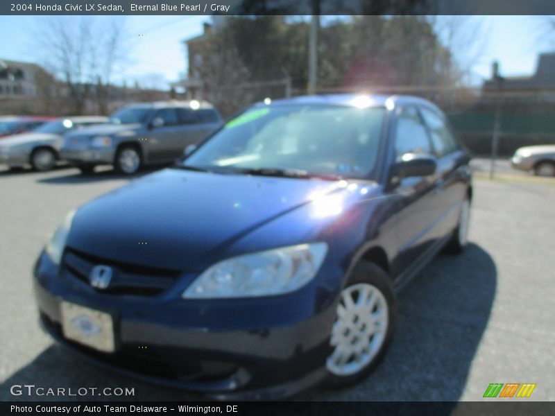 Eternal Blue Pearl / Gray 2004 Honda Civic LX Sedan