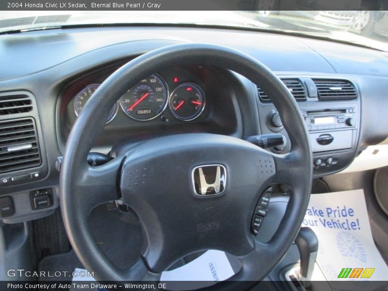 Eternal Blue Pearl / Gray 2004 Honda Civic LX Sedan