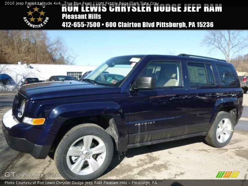 True Blue Pearl / Light Pebble Beige/Dark Slate Gray 2016 Jeep Patriot Latitude 4x4