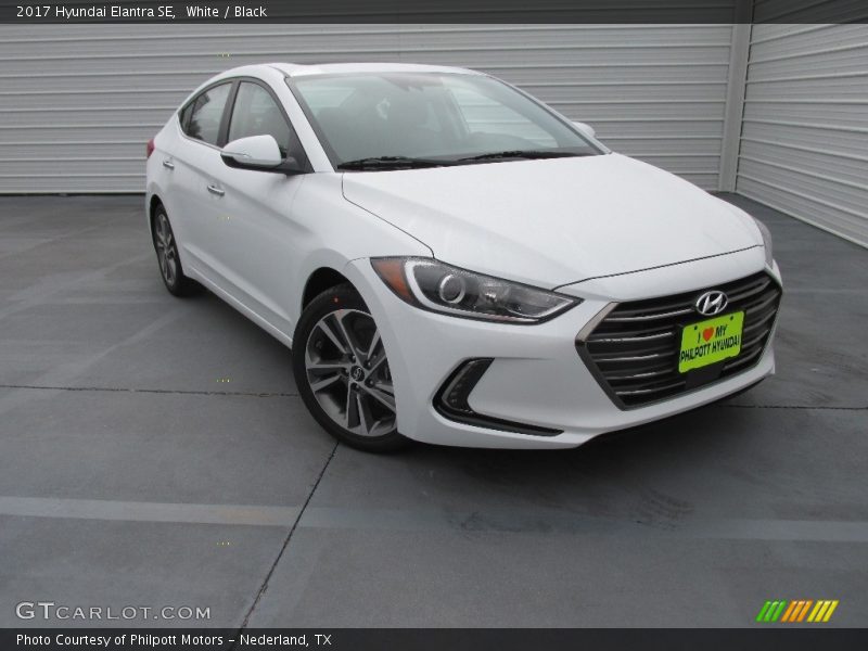 White / Black 2017 Hyundai Elantra SE