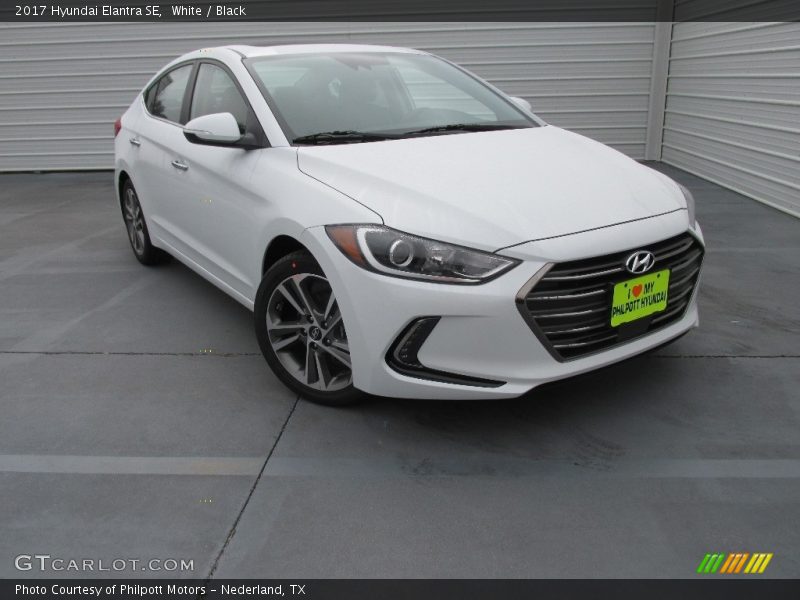 White / Black 2017 Hyundai Elantra SE