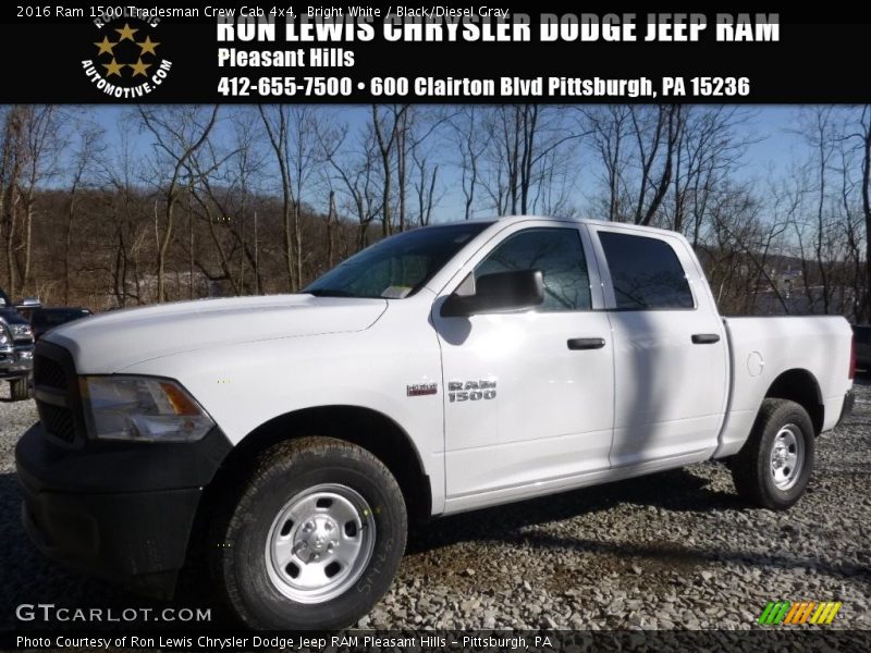 Bright White / Black/Diesel Gray 2016 Ram 1500 Tradesman Crew Cab 4x4
