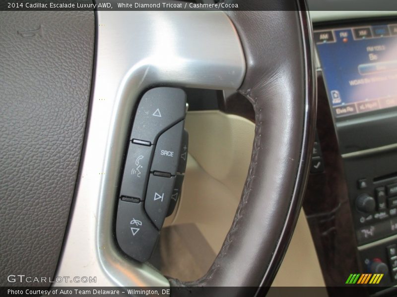 White Diamond Tricoat / Cashmere/Cocoa 2014 Cadillac Escalade Luxury AWD