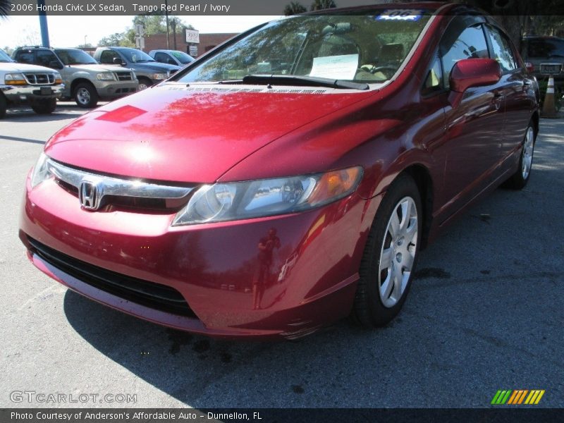 Tango Red Pearl / Ivory 2006 Honda Civic LX Sedan