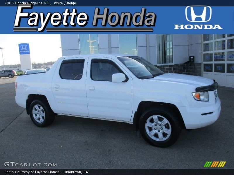 White / Beige 2006 Honda Ridgeline RTL