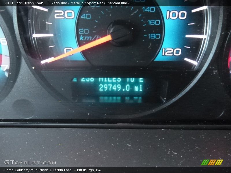 Tuxedo Black Metallic / Sport Red/Charcoal Black 2011 Ford Fusion Sport