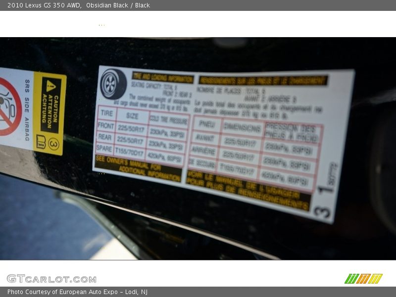 Obsidian Black / Black 2010 Lexus GS 350 AWD