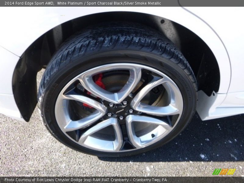 White Platinum / Sport Charcoal Black/Silver Smoke Metallic 2014 Ford Edge Sport AWD