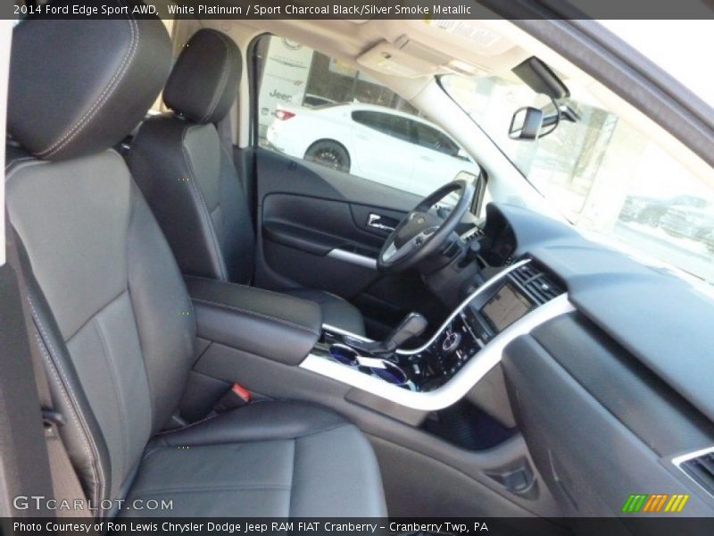 White Platinum / Sport Charcoal Black/Silver Smoke Metallic 2014 Ford Edge Sport AWD