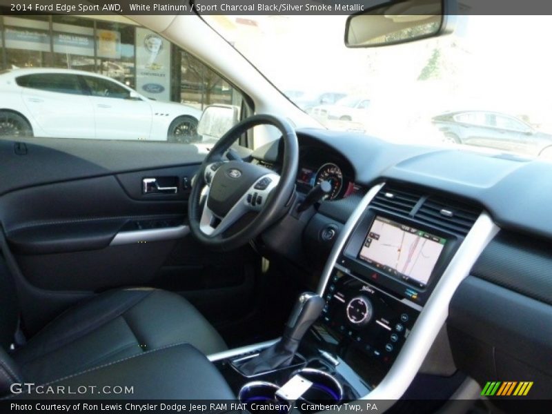 White Platinum / Sport Charcoal Black/Silver Smoke Metallic 2014 Ford Edge Sport AWD