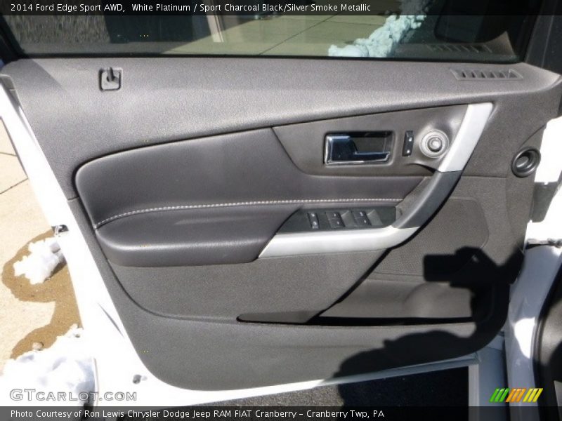 White Platinum / Sport Charcoal Black/Silver Smoke Metallic 2014 Ford Edge Sport AWD