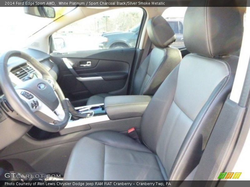 White Platinum / Sport Charcoal Black/Silver Smoke Metallic 2014 Ford Edge Sport AWD
