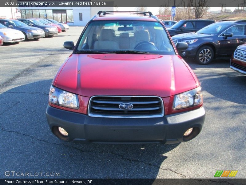 Cayenne Red Pearl / Beige 2003 Subaru Forester 2.5 X
