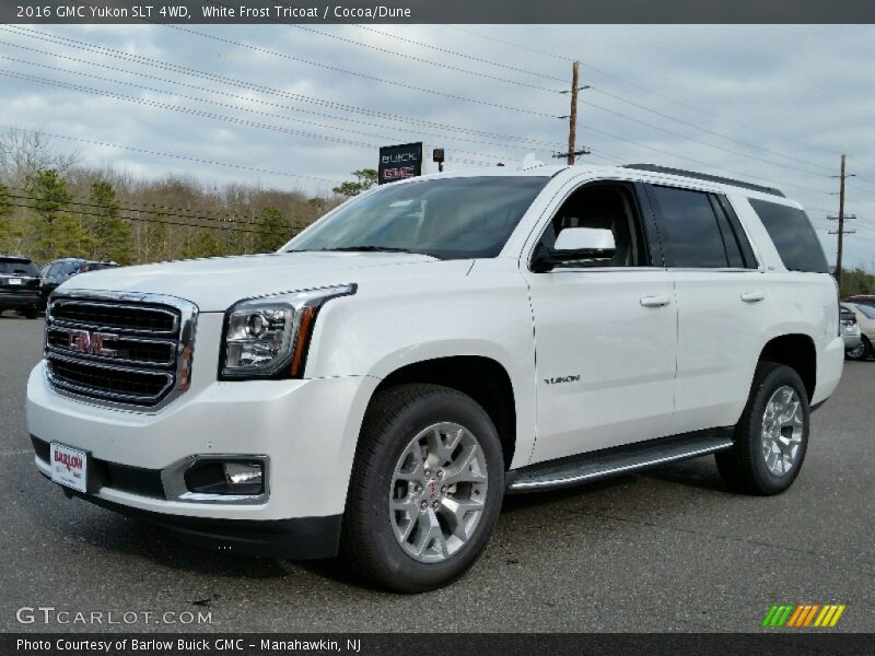 White Frost Tricoat / Cocoa/Dune 2016 GMC Yukon SLT 4WD