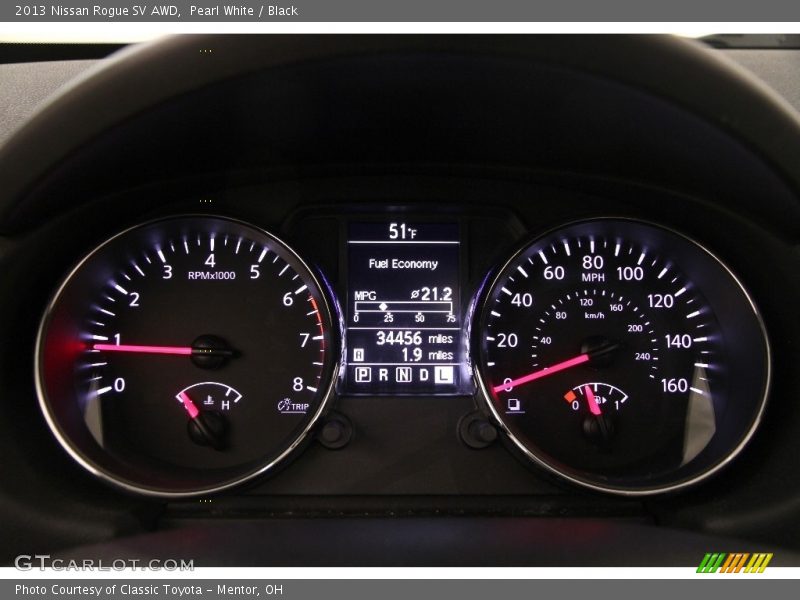 Pearl White / Black 2013 Nissan Rogue SV AWD