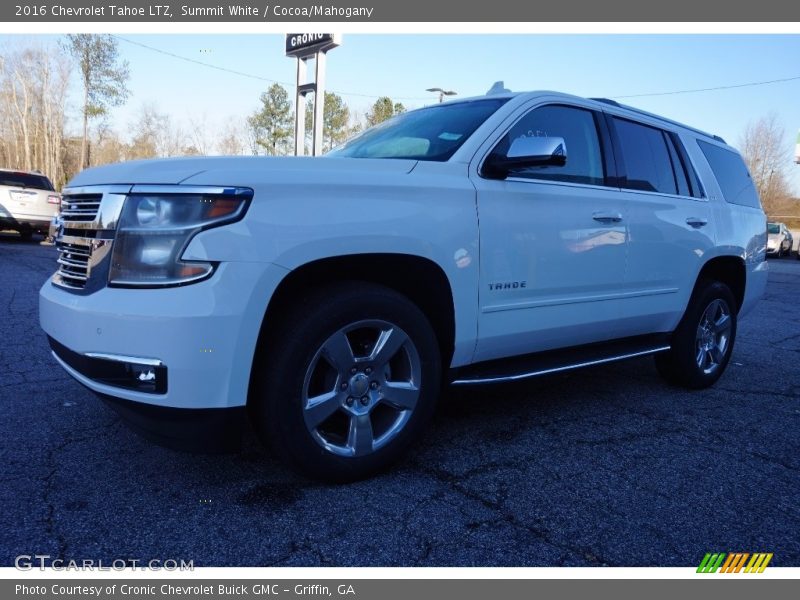 Summit White / Cocoa/Mahogany 2016 Chevrolet Tahoe LTZ