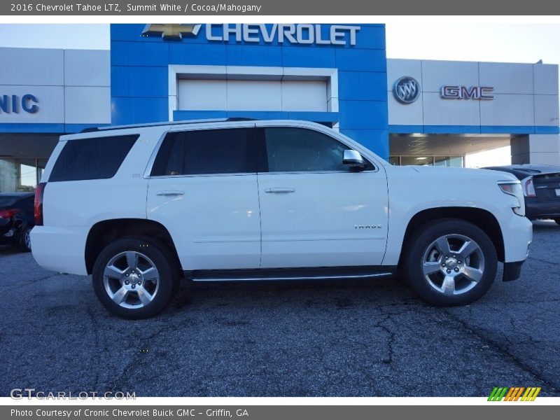 Summit White / Cocoa/Mahogany 2016 Chevrolet Tahoe LTZ