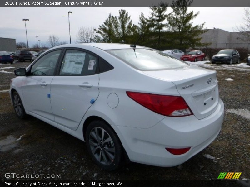Century White / Gray 2016 Hyundai Accent SE Sedan