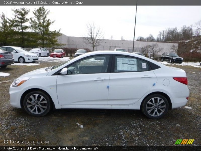 Century White / Gray 2016 Hyundai Accent SE Sedan