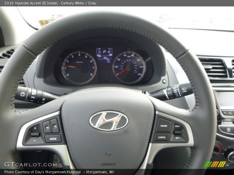 Century White / Gray 2016 Hyundai Accent SE Sedan