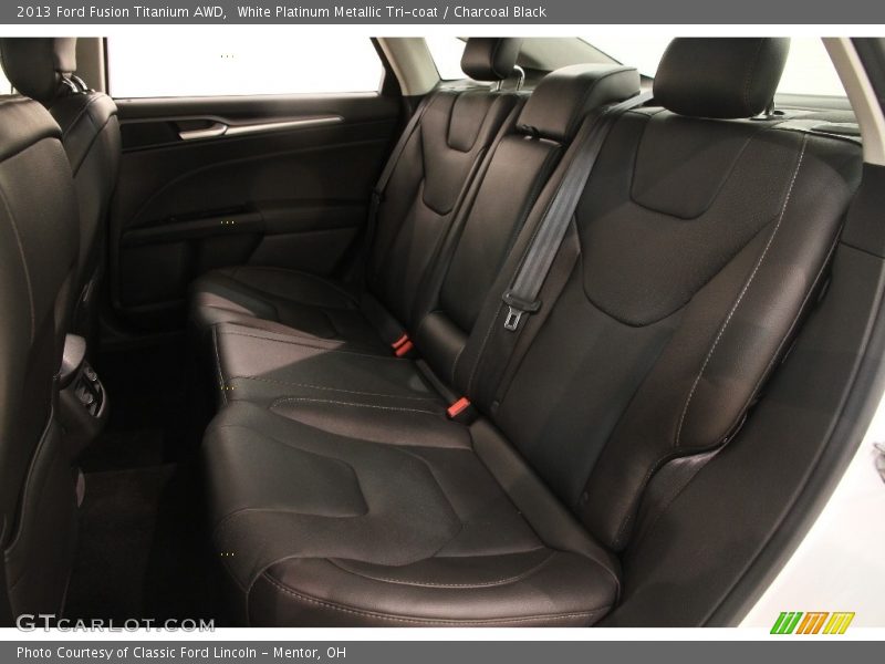 White Platinum Metallic Tri-coat / Charcoal Black 2013 Ford Fusion Titanium AWD