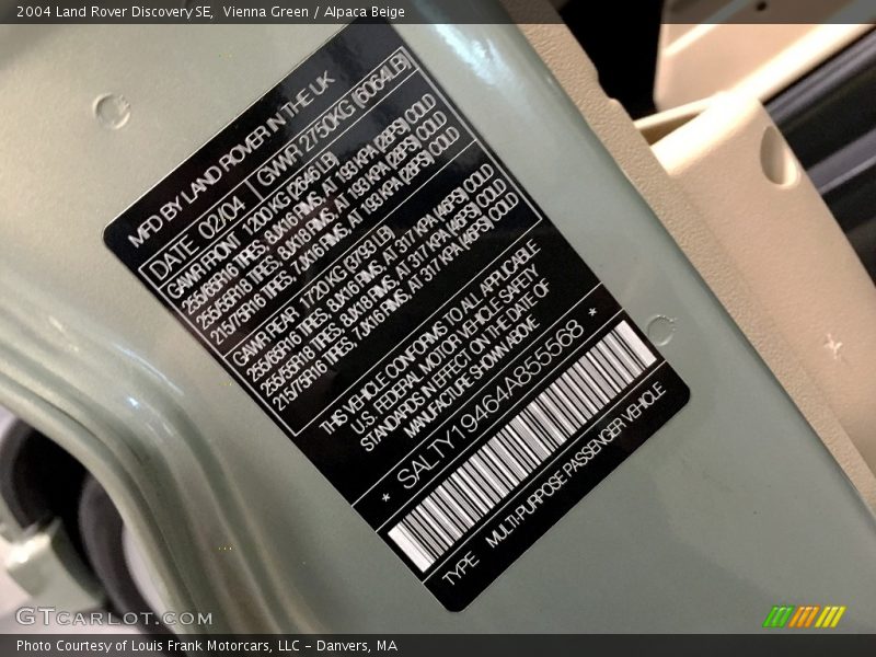Vienna Green / Alpaca Beige 2004 Land Rover Discovery SE