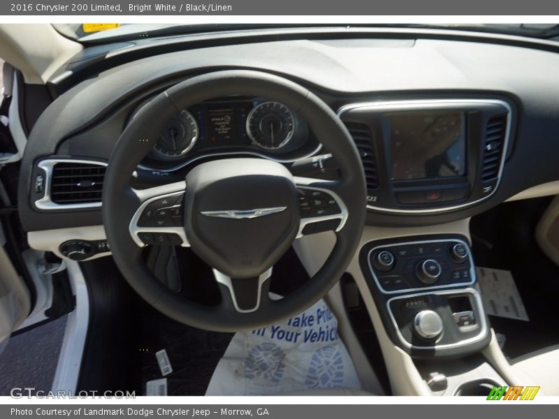 Bright White / Black/Linen 2016 Chrysler 200 Limited