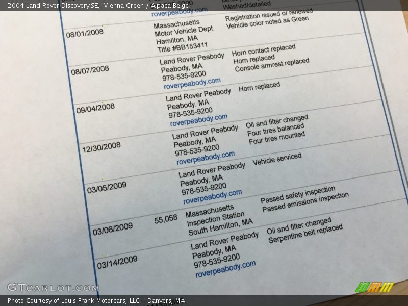 Vienna Green / Alpaca Beige 2004 Land Rover Discovery SE