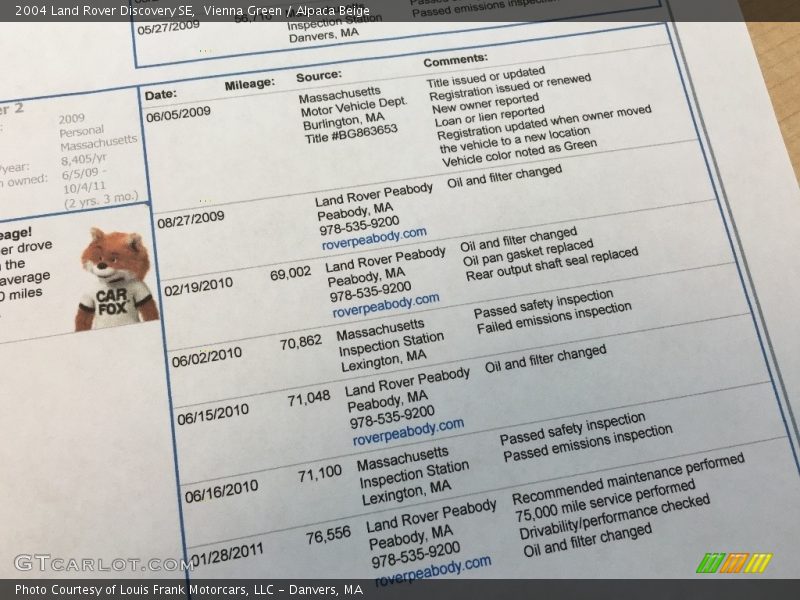 Vienna Green / Alpaca Beige 2004 Land Rover Discovery SE