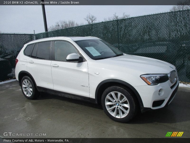 Alpine White / Saddle Brown 2016 BMW X3 xDrive28i