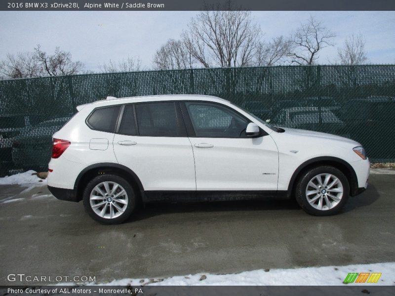 Alpine White / Saddle Brown 2016 BMW X3 xDrive28i