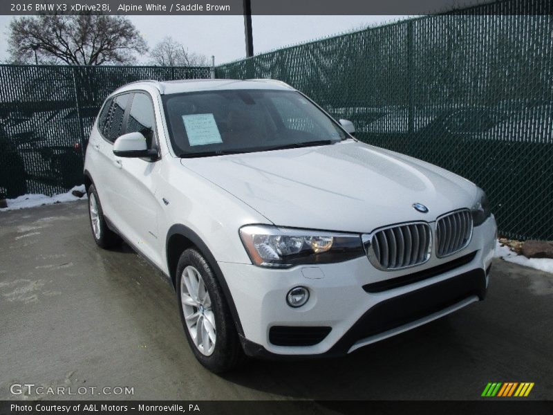 Alpine White / Saddle Brown 2016 BMW X3 xDrive28i