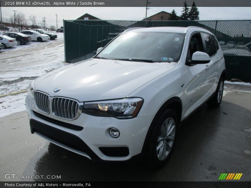 Alpine White / Saddle Brown 2016 BMW X3 xDrive28i